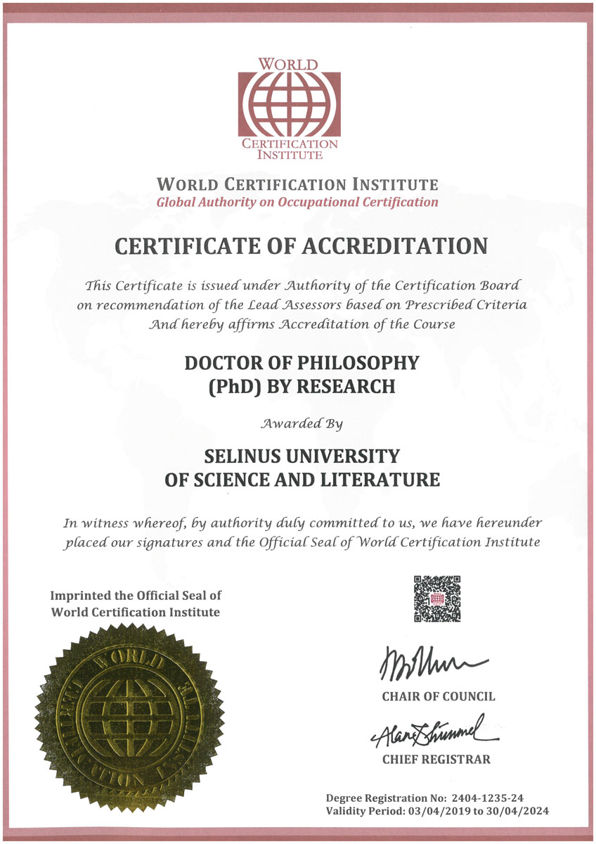 Philosophy Doctor (Ph.D) Degree by Research via distance learning Intended For Doctorate Certificate Template